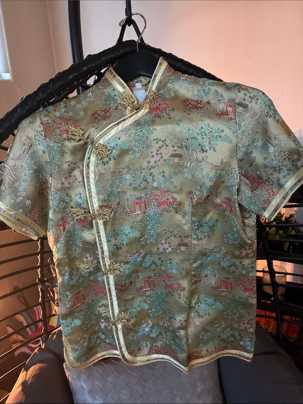 Vintage Top Mandarin-Collar Brocade By Peony Shanghai Brand